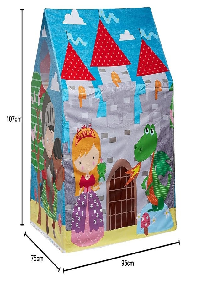 خيمة لعب للأطفال من KinderTales® Jungle Fun Cottage Wendy House - خيمة لعب للأطفال مع باب وفتحة سقف، مصنوعة من الفينيل خفيف الوزن، بتصميم حيوانات الغابة للاستخدام الداخلي والخارجي، لتشجيع اللعب الإبداعي - Image 2
